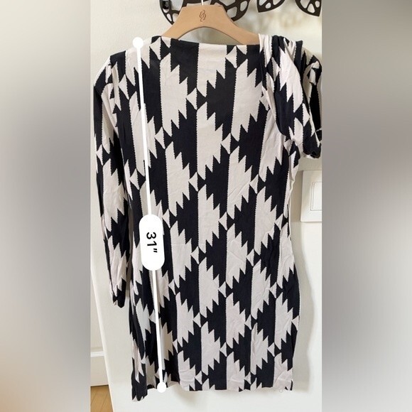 Diane Von Furstenberg Lorah Silk Long Sleeve Mini Dress Hound Aztec Print 8 - Picture 10 of 12